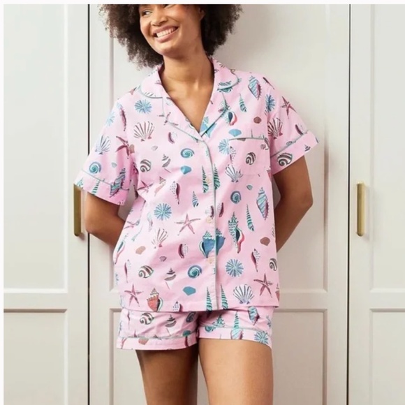 Printfresh Pajama Set PJ Shorts and Top Pink Beachcomber Shell Print Size 3XL - Picture 2 of 10
